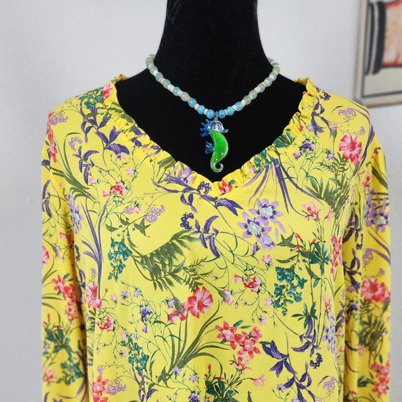 🐚🌊 Lampwork Seahorse with aquamarine & shells necklace - Picture 11 of 13